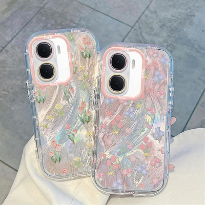 适用iQOO新款个性创意渐变泡芙壳