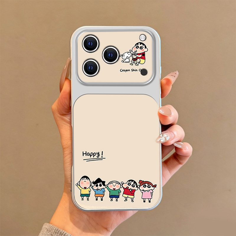 适用于苹果18Promax新款手机壳iPhone17可爱小新16Plus小清新15Pro少女心14全包防摔13仿原小羊皮12/11高级感