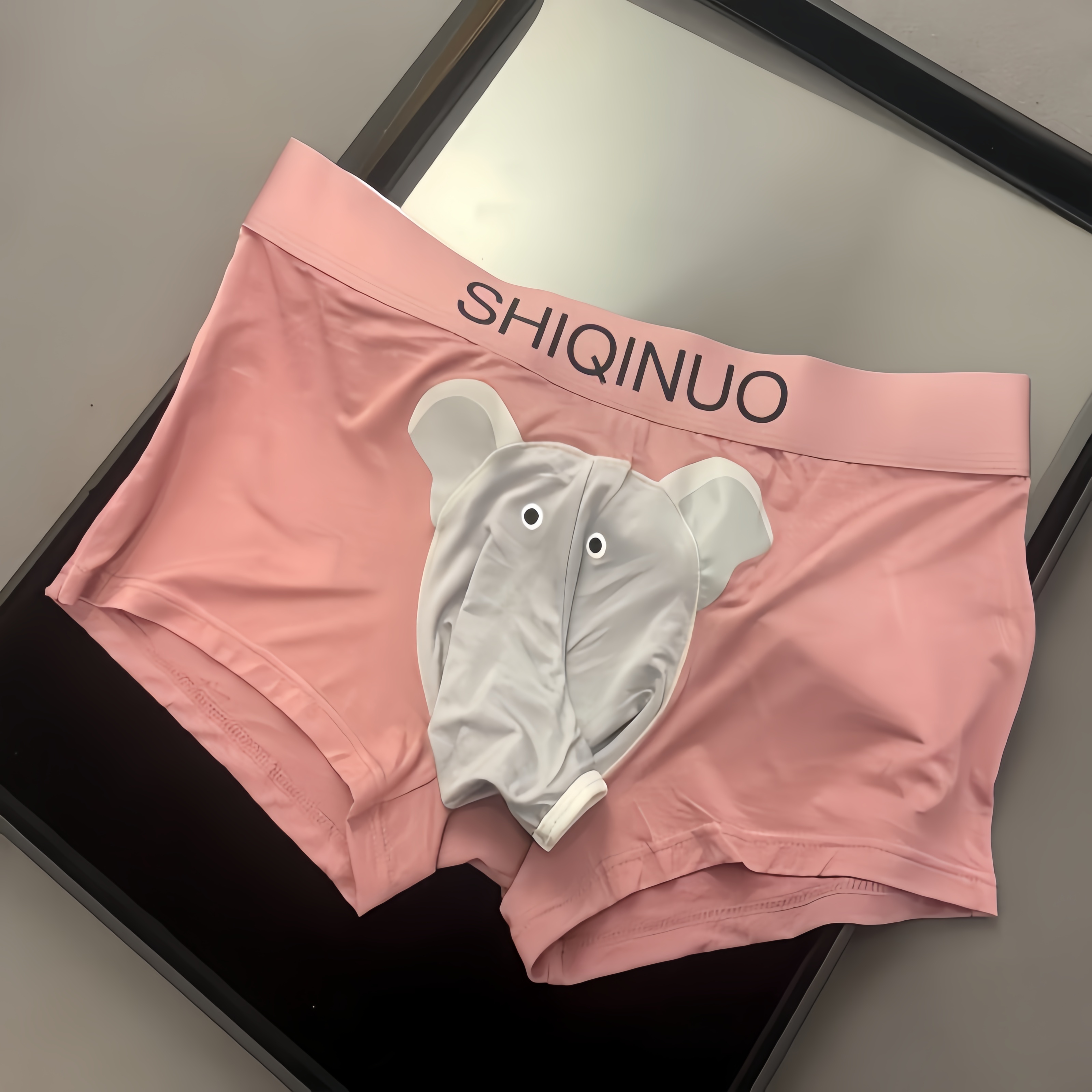 大象鼻子男士内裤可爱卡通莫代尔四角平角短裤个性搞怪礼物送男友