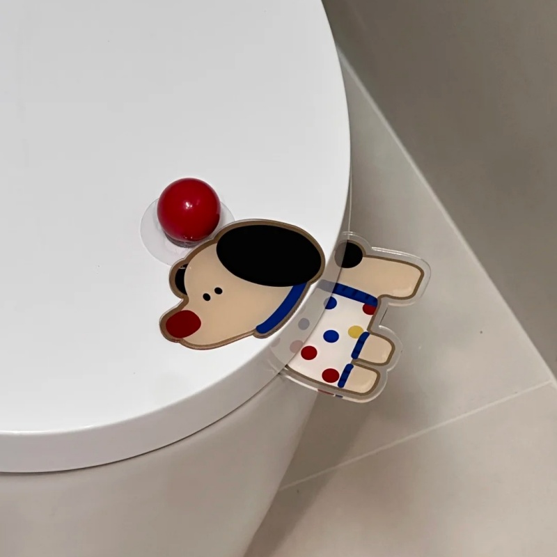 波点腊肠狗马桶提盖器不脏手亚克力马桶盖掀开器厕所防脏马桶提手