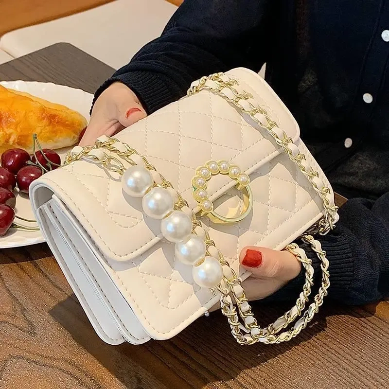 今年流行小包包女2024新款时尚珍珠菱格链条包百搭爆款斜挎小方包,箱包皮具/热销女包/男包,通用款女包,淘宝优惠券,粉丝福利购,淘宝优惠卷