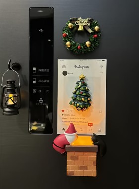 圣诞树冰箱贴可爱树脂磁吸留言贴创意冰箱贴摆件圣诞节氛围感布置