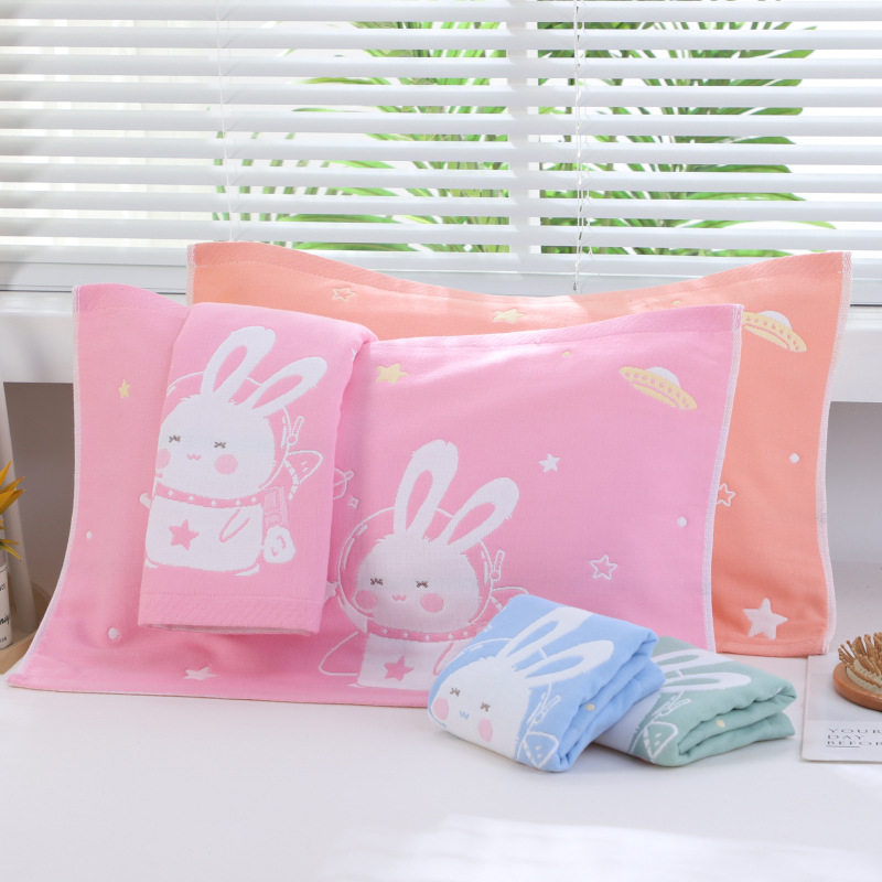 儿童枕巾单只装全棉纯棉卡通枕头巾35*55婴儿吸汗透气宝宝35*55cm