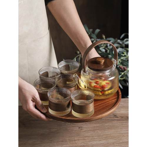 茶壶茶杯套装下午茶煮花茶茶具围炉煮茶壶泡茶壶可加热玻璃壶家用