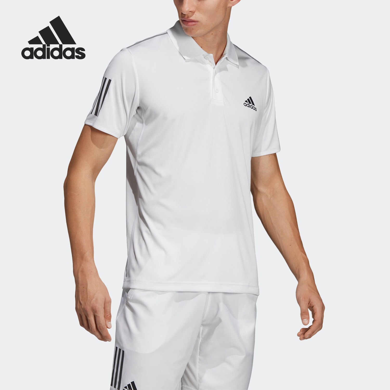 Adidas/阿迪达斯正品CLUB 3STR 男子休闲运动POLO衫短袖T恤DU0849
