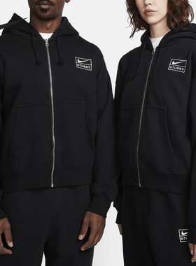 Nike/耐克正品Stüssy男女款全长拉链开襟加绒外套FJ9176-010