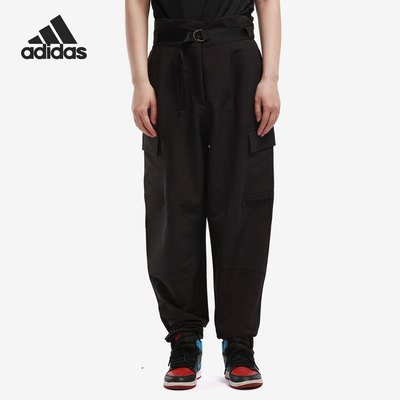 阿迪达斯女子高腰宽松运动长裤
