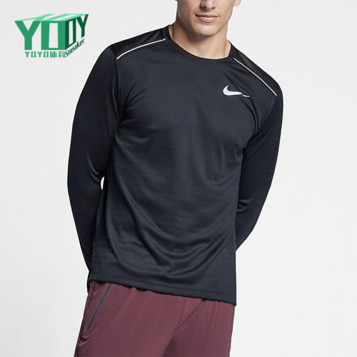 Nike/耐克正品春秋男士轻盈圆领柔软经典透气长袖T恤AJ7569-010