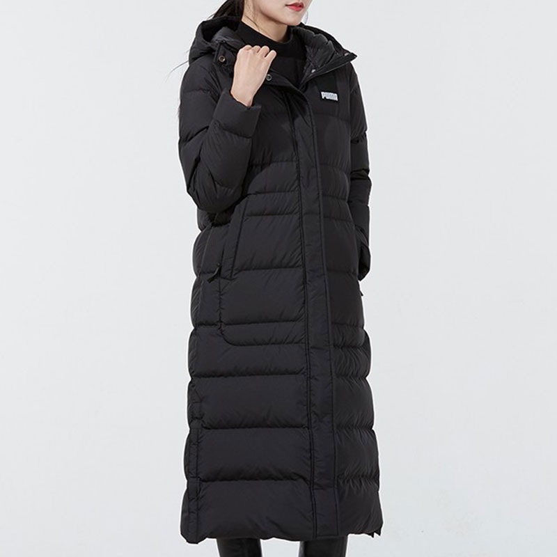 彪马女子连帽长款羽绒服