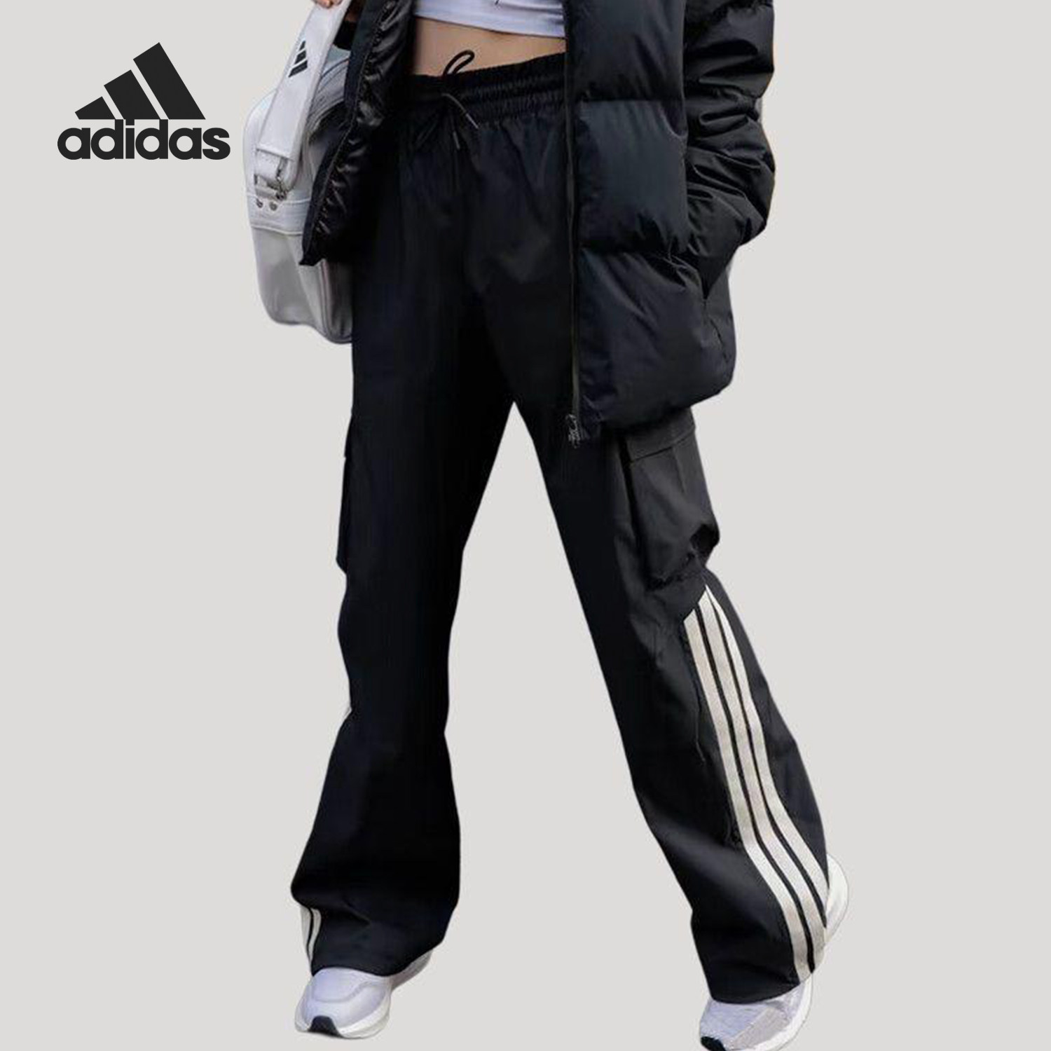 Adidas/阿迪达斯正品春季新款女士宽松工装梭织长裤KA2607