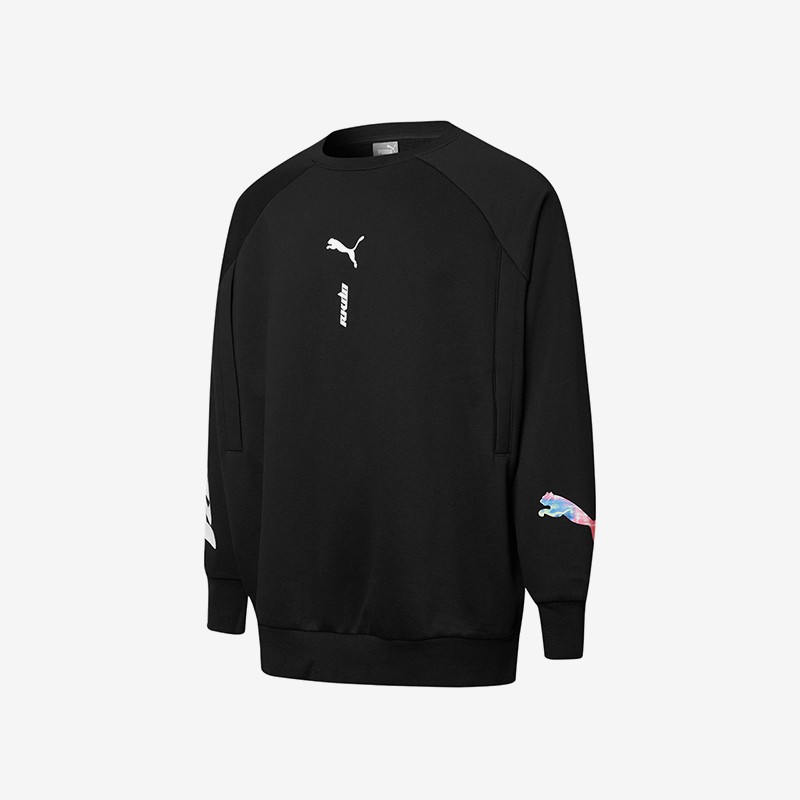 Puma/彪马正品情侣款Logo印花常规圆领套头长袖卫衣532695-01