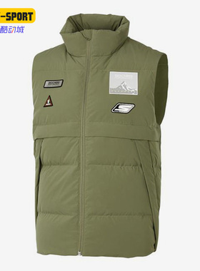 Skechers/斯凯奇正品新款男女秋冬立领羽绒运动无袖马甲 P421U014