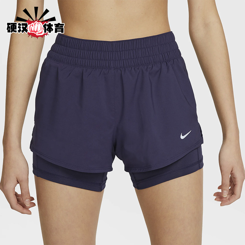Nike/耐克正品2025女士梭织松紧腰透气二合一运动短裤DX6013-555