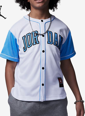Nike/耐克正品2023夏季Jordan大童运动棒球球衣FQ0573-100