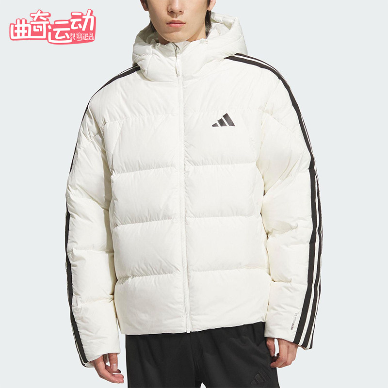 Adidas/阿迪达斯正品3S PUFF D JKT男士连帽保暖日常羽绒服KC2494