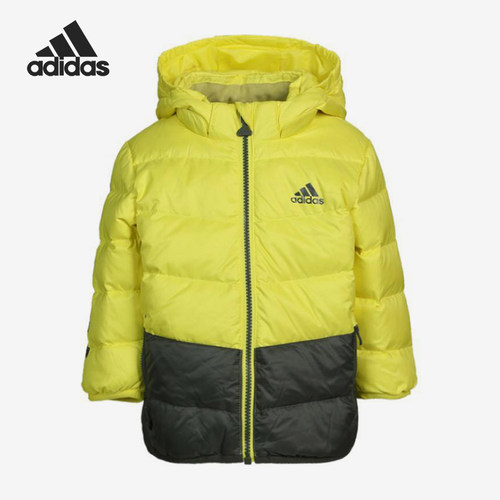 Adidas/阿迪达斯正品冬季婴童保暖连帽日常拼接羽绒服DM7113