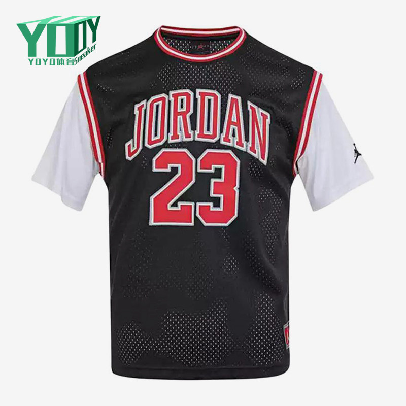 Nike/耐克正品JORDAN新款男黑白色休闲篮球经典短袖T恤HM4772-010