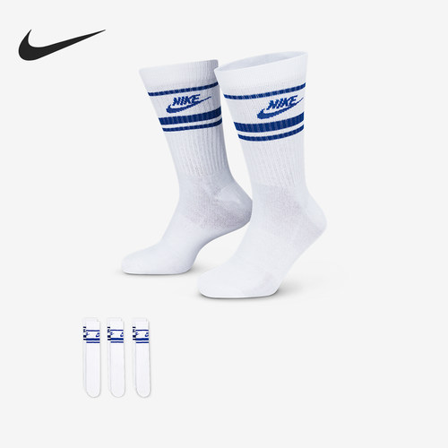 Nike/耐克正品Sportswear男女白蓝色柔软中筒袜DX5089-105