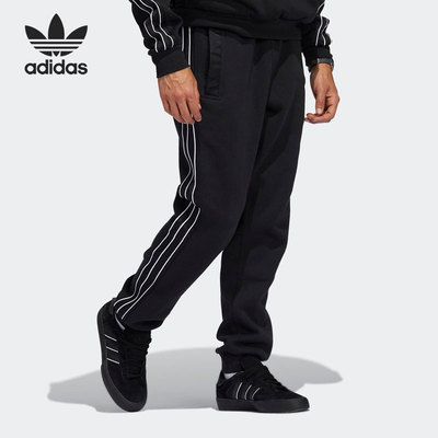 阿迪达斯男子三条纹加绒运动长裤