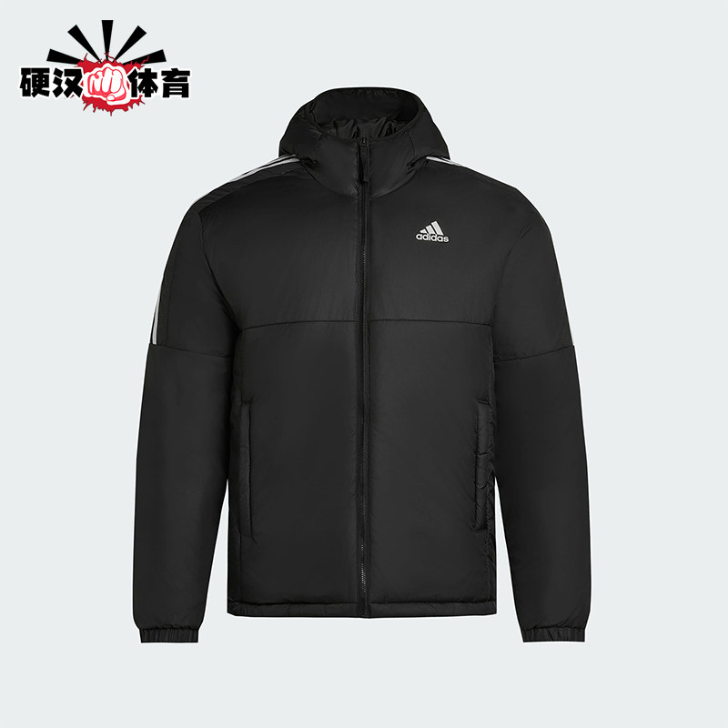 Adidas/阿迪达斯正品Essentials男士休闲连帽日常户外棉服KF6755