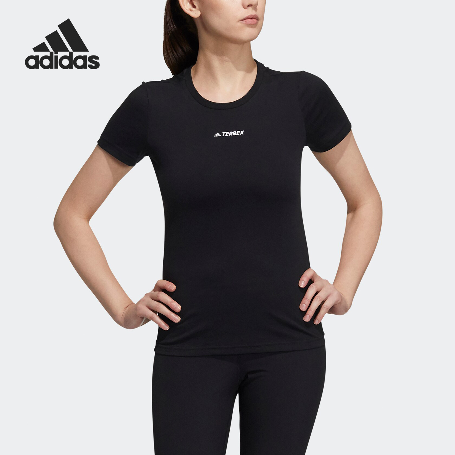 Adidas/阿迪达斯正品当季新款女子户外运动短袖 GQ3784 GQ3785