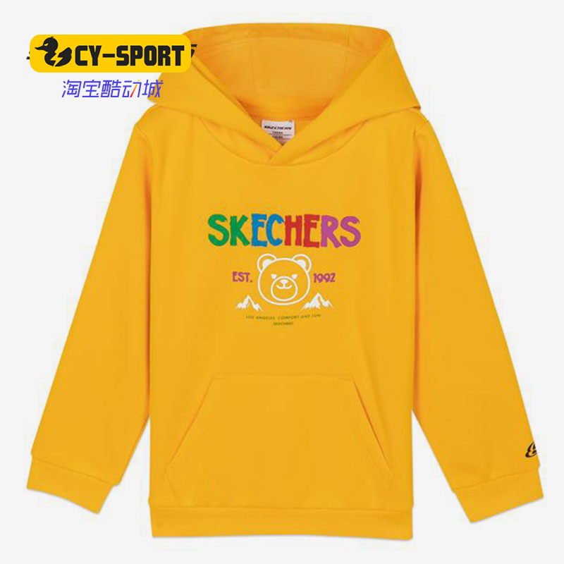 Skechers/斯凯奇正品春季新款小童运动套头卫衣L320K172-001N