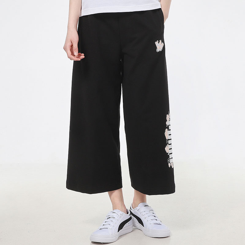 Puma/彪马正品夏季新款女子休闲舒适九分阔腿运动长裤 532046