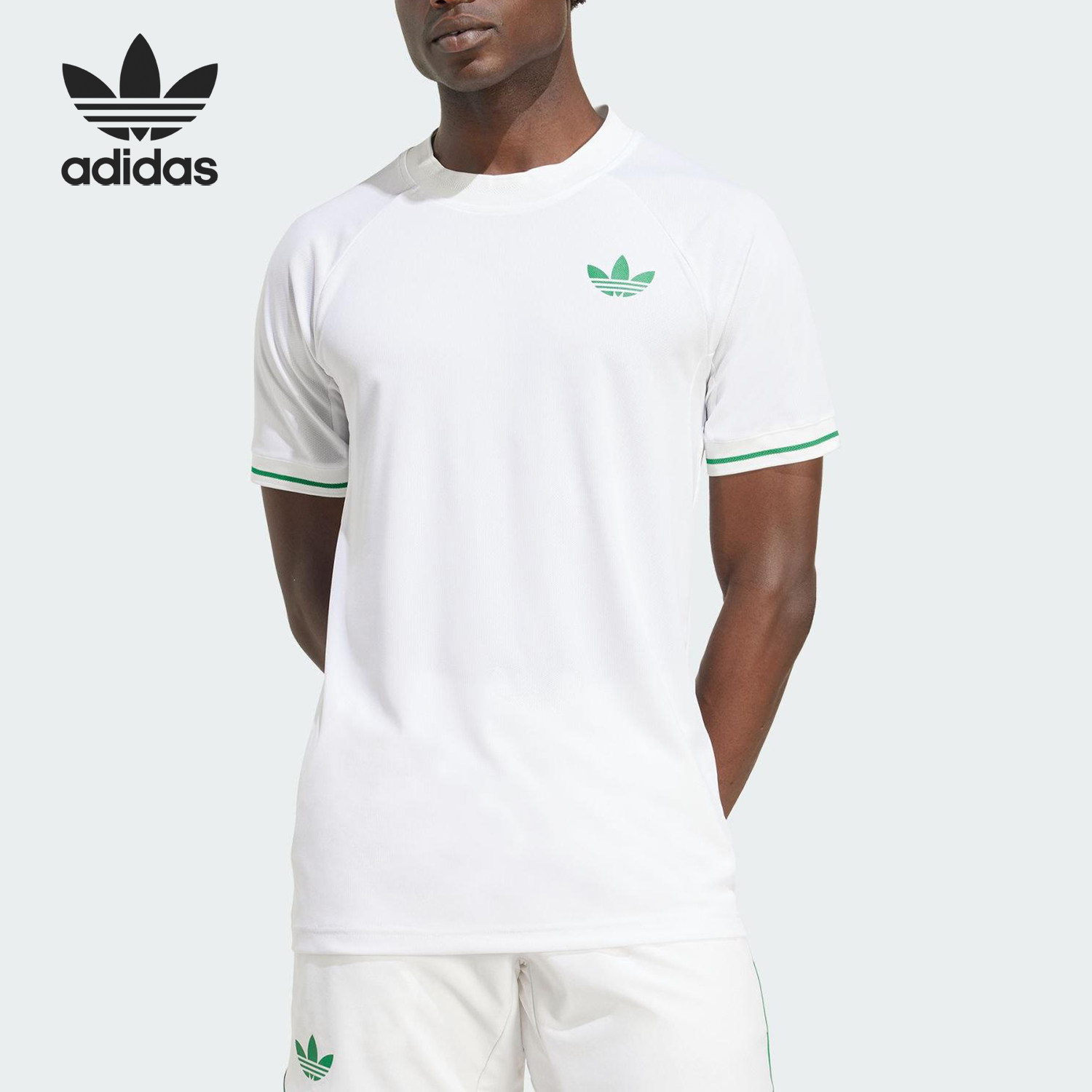 Adidas/阿迪达斯正品三叶草男士修身网球运动透气短袖JM1161
