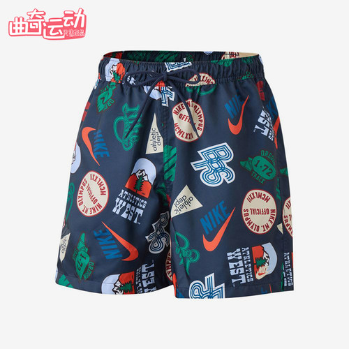Nike/耐克正品运动系带满印休闲短裤新款男经典短裤IF0718-451