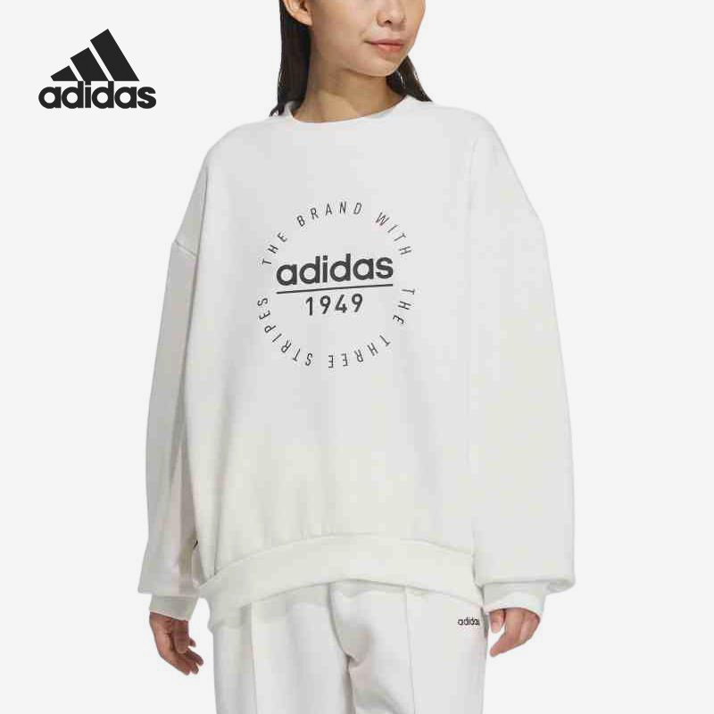 Adidas/阿迪达斯正品字母图案加绒防寒长袖经典卫衣女卫衣JX9409