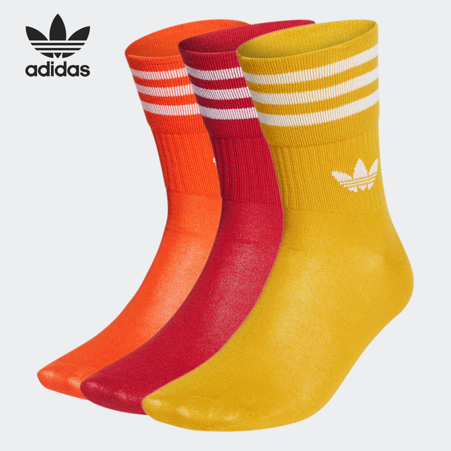 Adidas/阿迪达斯正品三叶草当季新款男女运动休闲袜三双装HG5687