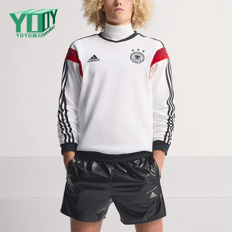 Adidas/阿迪达斯正品新款男士复古足球经典休闲圆领卫衣KF2130