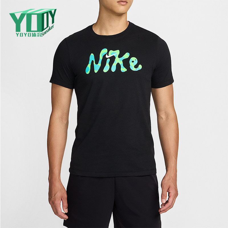 Nike/耐克正品2025秋季款男士套头健身针织印花短袖FJ2368-010,运动服/休闲服装,运动T恤,淘宝优惠券,粉丝福利购,淘宝优惠卷