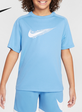 Nike/耐克正品夏季大童圆领复古套头简约短袖T恤HF8100-489