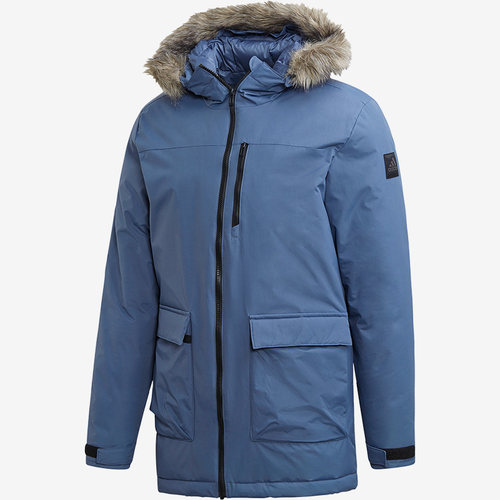 Adidas/阿迪达斯正品男子中长款连帽保暖梭织运动棉服 DZ1430