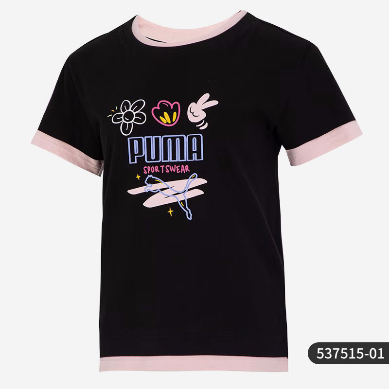 Puma/彪马正品秋冬季新款女子运动休闲透气短袖T恤537515-01