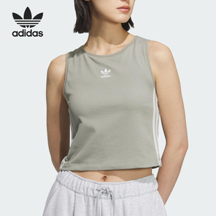 无袖 三叶草女士透气休闲短款 背心KB6419 阿迪达斯正品 Adidas