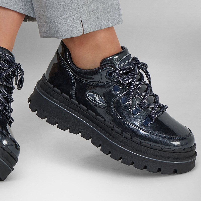 Skechers/斯凯奇正品经典女士复古厚底防滑松糕底系带休闲鞋