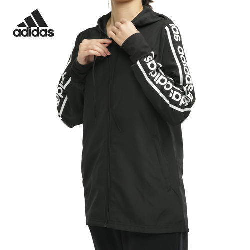 Adidas/阿迪达斯正品新款女子运动跑步休闲连帽夹克外套 EH6485