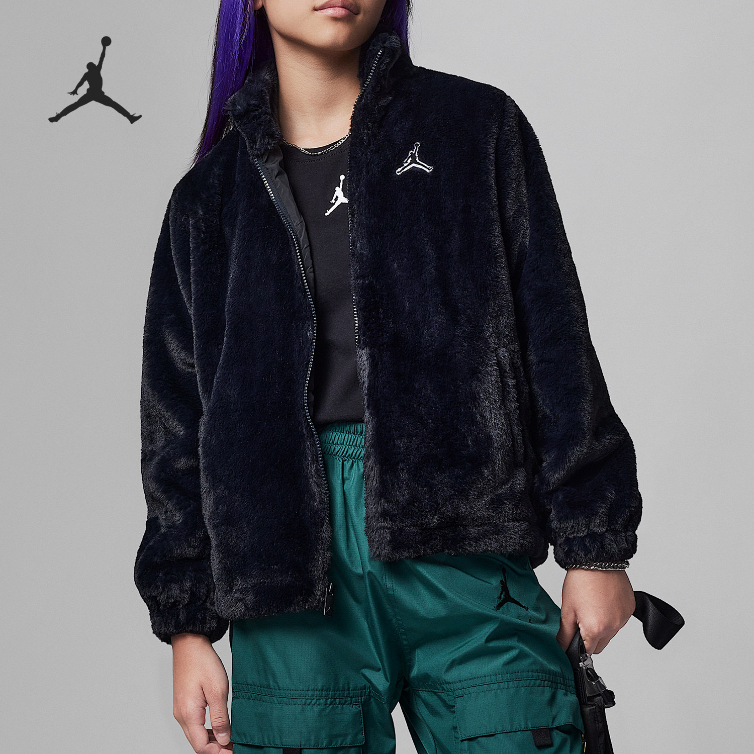 Nike/耐克正品JORDAN大童立领保暖宽松夹克外套FD4988-010