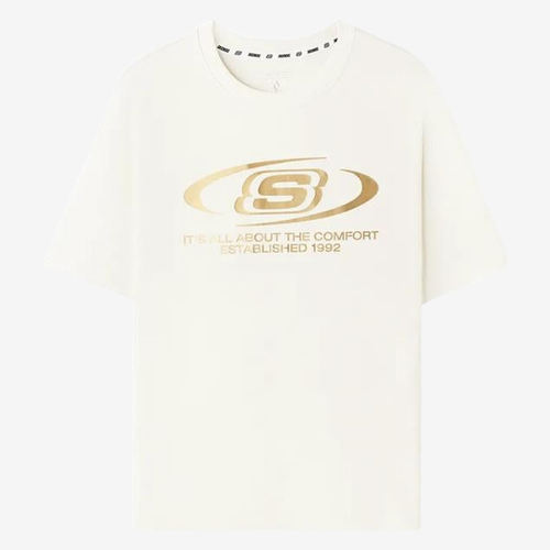 Skechers斯凯奇正品儿童款宽松落肩透气短袖T恤L226U105-00NA
