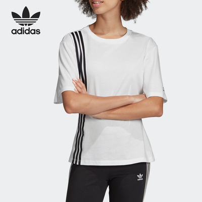 Adidas/阿迪达斯正品夏季三叶草女士套头轻盈短袖T恤EC0929