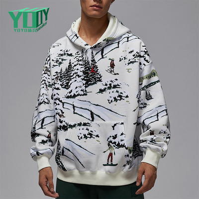 Nike/耐克正品JORDAN男士休闲运动连帽套头针织卫衣HV1051-133