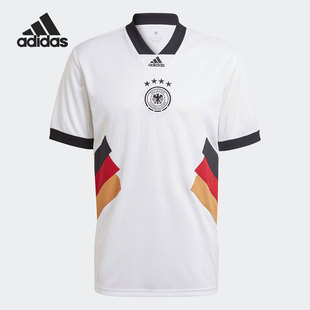 Adidas/阿迪达斯正品德国队复古足球男子运动短袖球衣HS5941