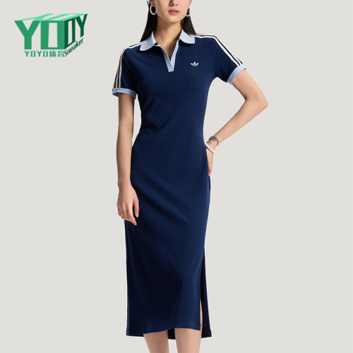Adidas/阿迪达斯正品三叶草女士时尚日常经典修身连衣裙KY5698