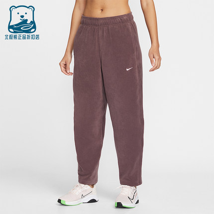 Nike/耐克正品2025冬季款女士休闲中腰摇粒绒刺绣长裤HV3708-502
