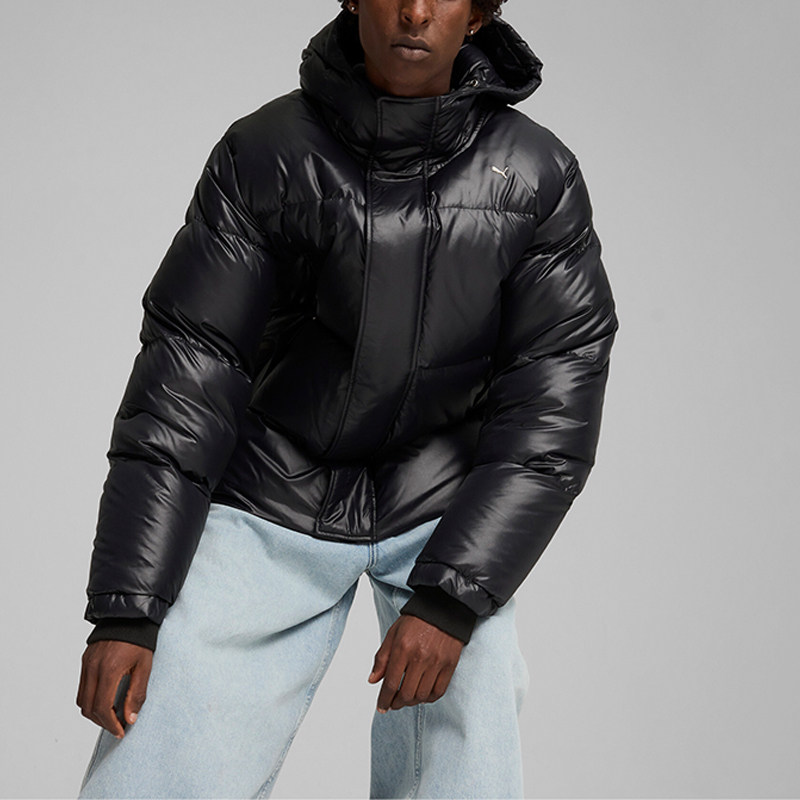 Puma/彪马 正品2024冬季男士亮面连帽宽松保暖羽绒服626710-01