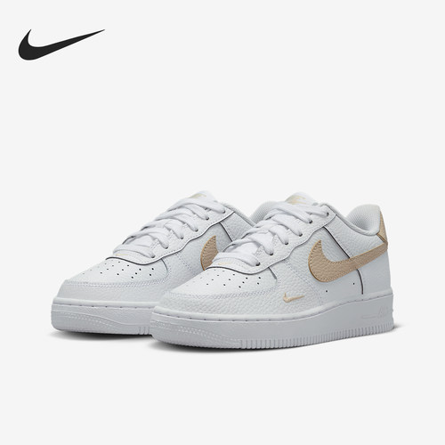 Nike/耐克正品Air Force 1 GS女子大童透气板鞋IO7403-102