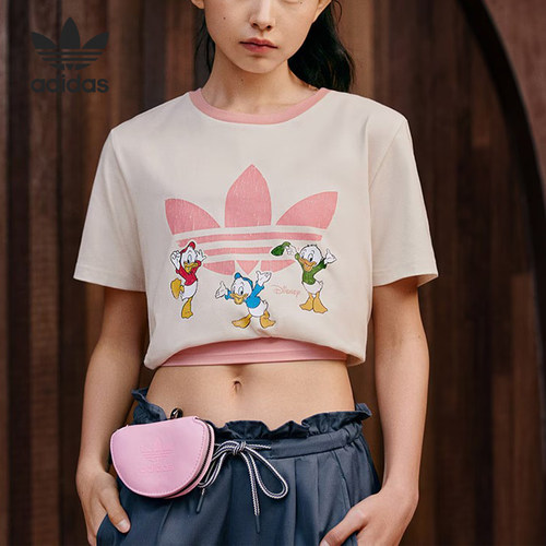 Adidas/阿迪达斯正品三叶草女士运动耐穿宽松短袖JP1428