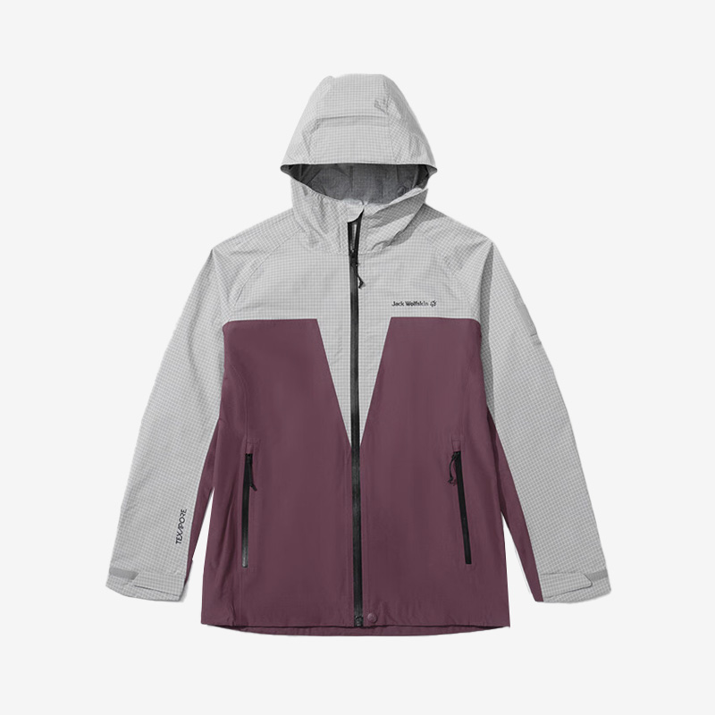 Jack wolfskin/狼爪正品春季女子户外休闲防风运动拼接冲锋衣